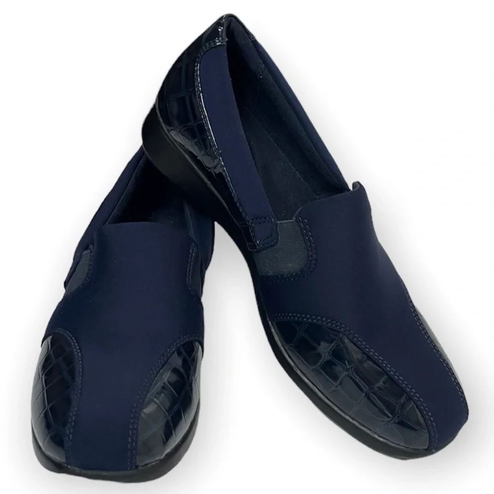 Clarks Comfort Slip On Gael Beam Loafers Navy Blue Size 8.5